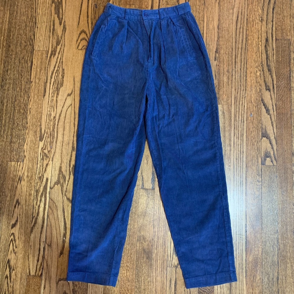 Vintage 70s Oakbrook Sport Blue‎ Corduroy Pants Slacks Womens Size 10 NEW